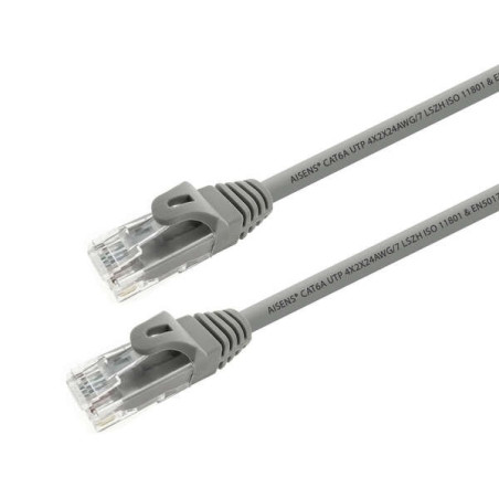 Aisens Patch Cord Câble réseau RJ45 LSZH Cat.6A 500 Mhz UTP AWG24 - 2,0 m - Sans halogène - 10 Gigabit/s - Couleur Gris