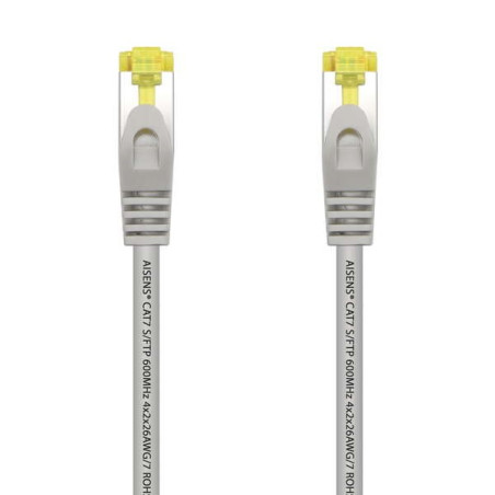 Aisens Câble réseau Cordon de brassage RJ45 LSZH Cat7 600 Mhz SFTP PIMF AWG26 - 05 M - Couleur grise