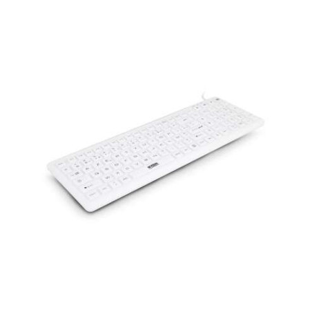 Clavier USB Urban Factory AKB69UF - IP68 - Antibactérien - Câble 0,50 m - Couleur Blanc
