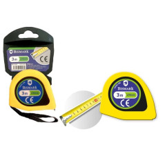 Flexomètre Bismark 3 m résistant pour la maison et le bureau - Bande de poignet - Frein inclus - Couleur jaune