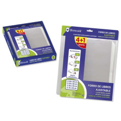 Bismark Pack de 41 serre-livres réglables 28x55 cm - Idéal pour une utilisation scolaire - Transparent