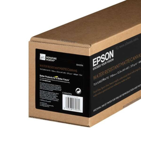 Rouleau de papier canevas mat résistant à l'eau Epson, 44" x 12,2 m, 375 g/m²