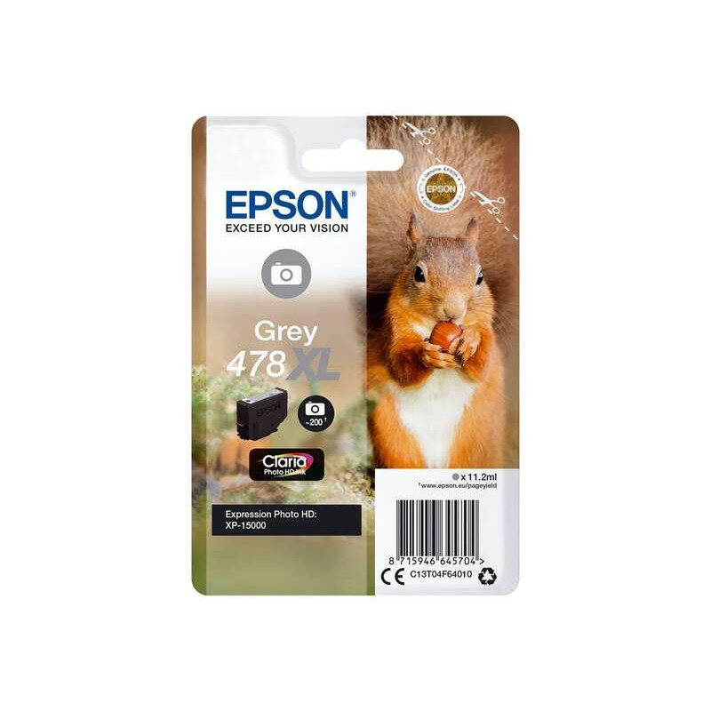 Cartouche d'encre originale grise Epson 478XL - C13T04F64010