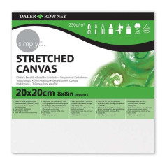 Daler Rowney Simply Canvas Cadre 20 x 20 cm – Triple apprêt – Grain moyen – 100 % coton sans acide – 250 g