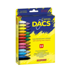 Alpino Dacs Pack de 24 Cires Colorées - Texture Crémeuse - Miscible - Peinture Douce et Couvrante - Couleurs Assorties