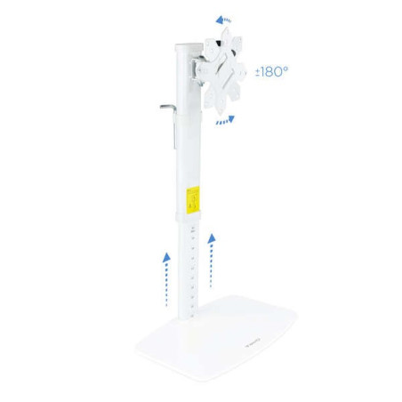 Support de table d'écran Tooq inclinable et rotatif 17-27" - Couleur blanche