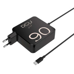 Chargeur USB-C DCU Tecnologic 90W - Charge Rapide et Efficace - Entrée Universelle et Câble Long - Couleur Noir