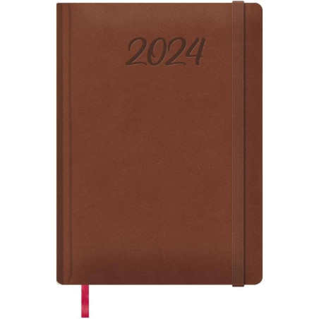 Agenda Annuel Dohe Manaos - Page Jour - Couverture Similicuir - Fermeture avec Caoutchouc Elastique - Papier Désossé