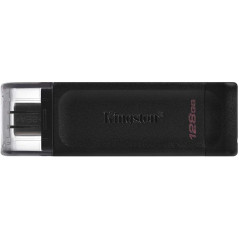 Mémoire USB Type C Kingston DataTraveler 70 128 Go - USB-C 32 Gen 1 - Avec couvercle - Noir Pendrive