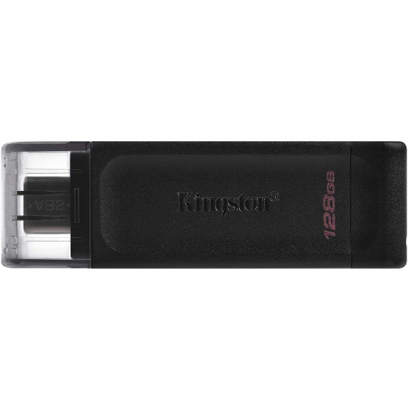 Mémoire USB Type C Kingston DataTraveler 70 128 Go - USB-C 32 Gen 1 - Avec couvercle - Noir Pendrive