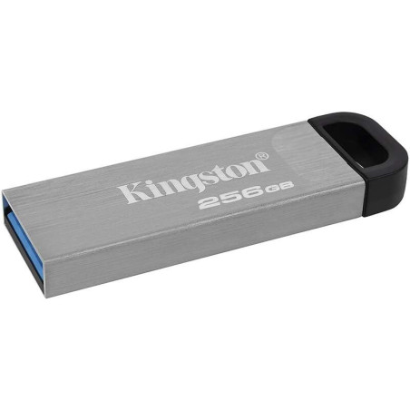Clé USB Kingston DataTraveler Kyson 256 Go - 32 Gen 1 - Lecture 200 Mos - Design métallique - Couleur argent Pendrive