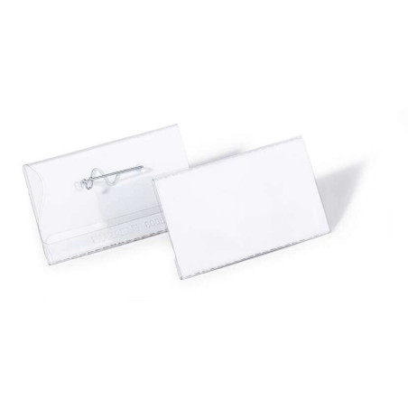 Porte-nom durable avec épingle - Transparent