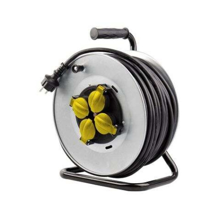 Elbat Enrouleur de Câble PRO 40m Câble 3x2.5mm Tambour Fixe