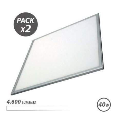Elbat Pack 2 Panneaux LED 60X60 40W 4600LM - Couleur Blanc