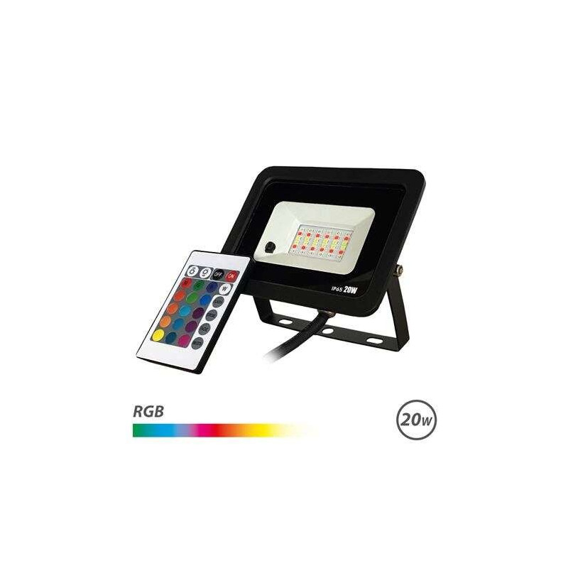 Spot Led Elbat 20W RGB - Télécommande - IP65 - Idéal pour l'extérieur