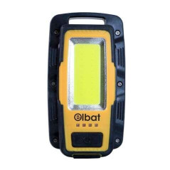 Lampe de poche LED rechargeable Elbat - Crochet et aimant - Cob 8W 600LM - Couleur noire