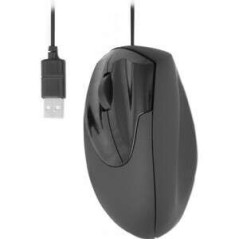 Souris verticale ergonomique Urban Factory Ergo USB 2400 dpi max. pour Gaucher - 3 Boutons - Câble 1,50m - Couleur Noir