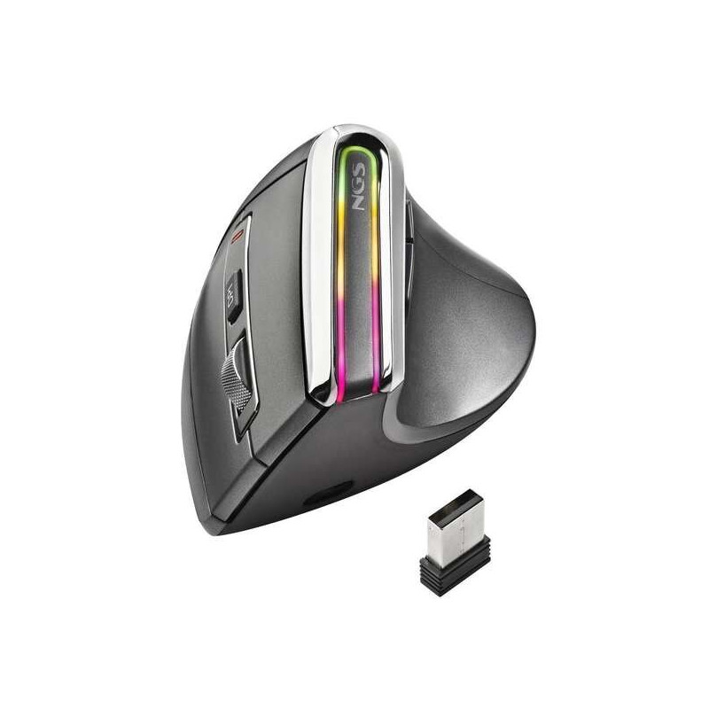 Souris verticale sans fil NGS Evo Karma Bluetooth 5.0 3200dpi - Technologie multi-appareils - Éclairage LED - 5 boutons