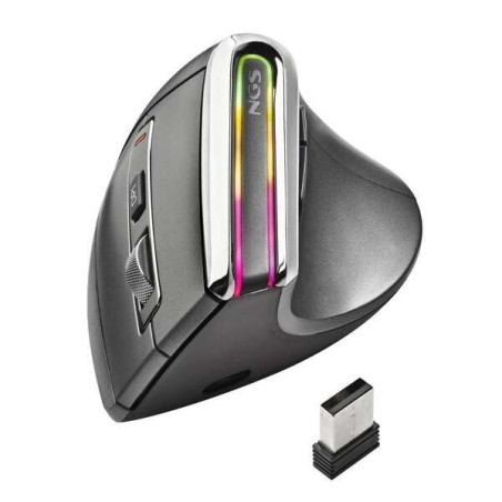 Souris verticale sans fil NGS Evo Karma Bluetooth 5.0 3200dpi - Technologie multi-appareils - Éclairage LED - 5 boutons