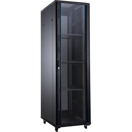 Aiten Data AI6622 Armoire rack au sol 19 - De 22U à 47U - 4 ventilateurs 120 mm - Porte vitrée - Verrou de sécurité