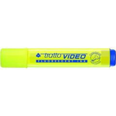 Pack de 12 - Marqueur fluorescent vidéo Tratto - Pointe biseautée - Encre à base d'eau - Séchage rapide
