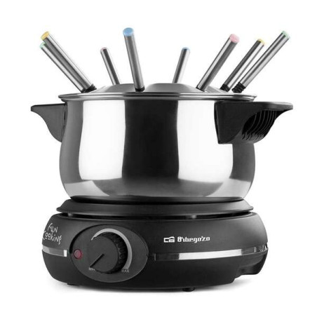 Fondue électrique en acier inoxydable Orbegozo FDR 14 - Dégustez du fromage fondu - Chocolat chaud et plus encore en groupe