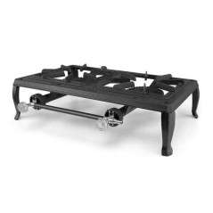 Cuisinière à gaz portable Orbegozo FO 6200 - Puissante et résistante pour une utilisation en extérieur - Grill en fonte