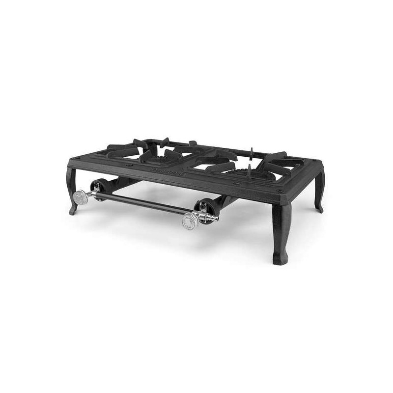 Cuisinière à gaz portable Orbegozo FO 6200 - Puissante et résistante pour une utilisation en extérieur - Grill en fonte