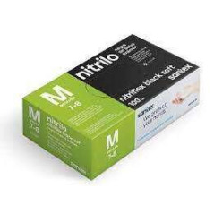 Santex Nitriflex Black Soft Lot de 100 gants dexamen en nitrile taille M - 35 grammes - Sans poudre - Sans latex