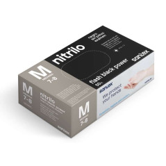 Santex Flash Black Power Pack de 50 Gants en Nitrile Taille M - Dessin Diamant Texturé - Sans Poudre - Sans Latex - Non Stérile