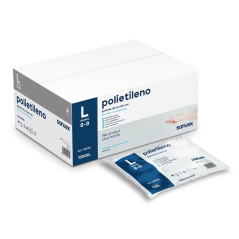 Santex Polyéthylène Lot de 100 Gants en polyéthylène Taille L - Sans poudre - Sans latex - Non stériles - Transparents