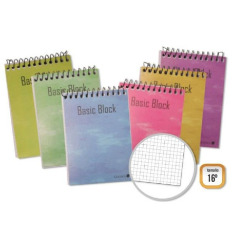 Pack de 10 - Carnet à Spirale Golden Superior 16º Paysage 80 Feuilles Grille 60gr - Couverture Plastifiée - Marge surlignée