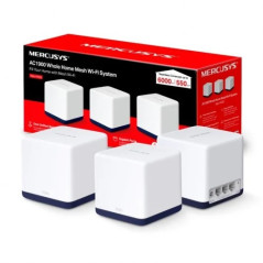 Système Wi-Fi Mesh Mercusys H50G AC1900 - 3 unités Halo - Couverture jusquà 550 m² - Itinérance ininterrompue