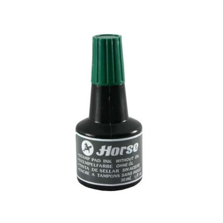 Bouteille dencre de cheval pour tampon 30 ml - Sans huile - Couleur Vert