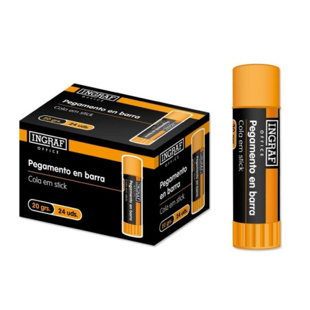 Pack de 24 - Bâton de Colle Adhésive Solide Ingraf 20gr - Sans Solvant - Application Facile