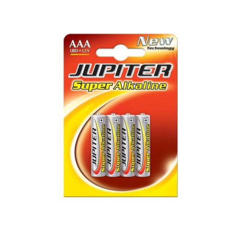 Jupiter Pack de 4 Piles Alcalines LR03 AAA - Haute Technologie - Fiabilité - Haute Performance - Performance Maximale