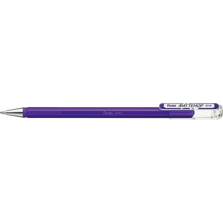 Pack de 12 - Pentel Mattehop Stylo à bille – Pointe 1 mm – Course 0,5 mm – Encre gel opaque – Fabriqué avec 55 % de matériaux