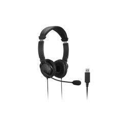 Casque Kensington avec Microphone USB - Arceau Ajustable - Oreillettes Rembourrées - Commandes Filaires - Câble 1,80m