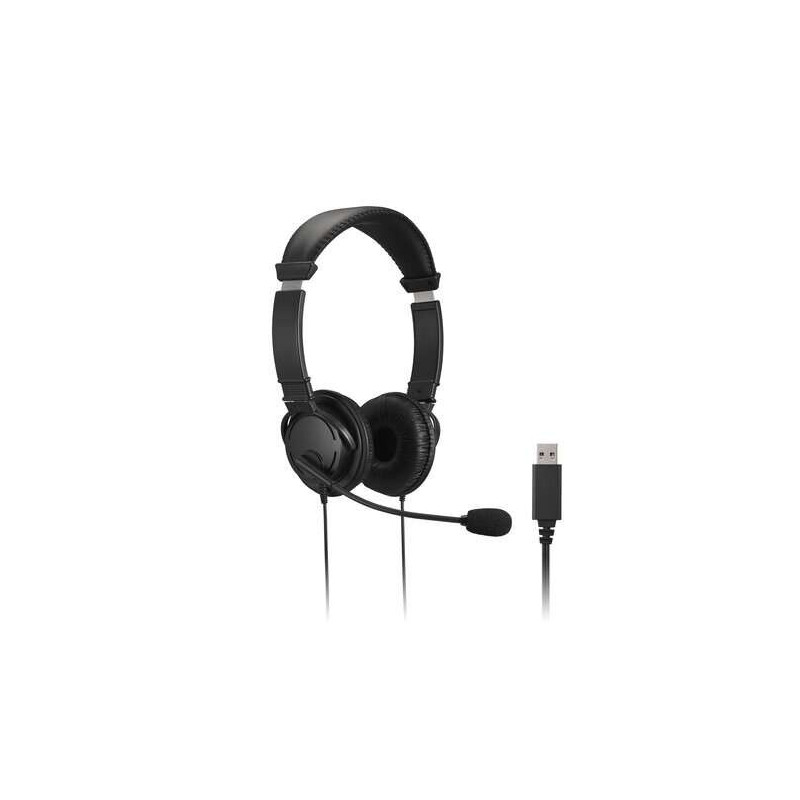 Casque Kensington avec Microphone USB - Arceau Ajustable - Oreillettes Rembourrées - Commandes Filaires - Câble 1,80m Casque Kensington avec Microphone USB - Arceau Ajustable - Oreillettes Rembourrées - Commandes Filaires - Câble 1,80m