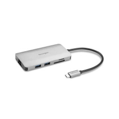 Kensington UH1400P Hub USB-C 3x USB 3.2, 1x USB-C jusqu'à 85W, 1x HDMI 2.0, lecteur SD, lecteur MicroSD - Couleur argent