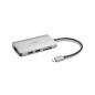 Kensington UH1400P Hub USB-C 3x USB 3.2, 1x USB-C jusqu'à 85W, 1x HDMI 2.0, lecteur SD, lecteur MicroSD - Couleur argent