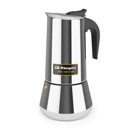 Orbegozo KFI 1260 Cafetière italienne en acier inoxydable - Capacité 12 tasses - Poignée ergonomique - Compatible gaz
