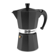 Cafetière Orbegozo KFN 610 en aluminium noir - Capacité pour six tasses