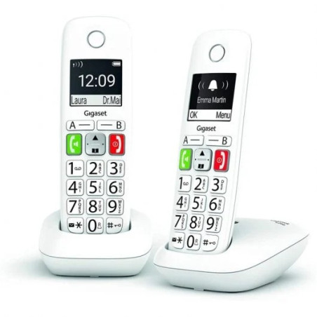 Téléphone sans fil Gigaset E290 Duo Dect + 1 Poste - Grand écran N/B - Touches à gros chiffres