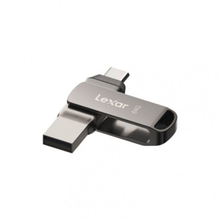 Lexar D400 JumpDrive Dual Drive USB 3.1 Type-C Mémoire 64 Go - Transfert entre USB Type-C et Type-A - Vitesses jusqu'à 130 Mo/s