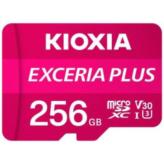 Carte Micro SDXC Kioxia Exceria Plus 256 Go UHS-I U3 V30 A1 Classe 10 avec adaptateur
