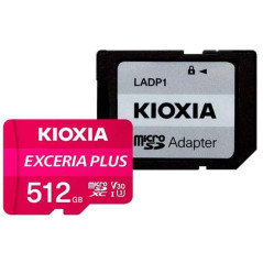 Carte Micro SDXC Kioxia Exceria Plus 512 Go UHS-I U3 V30 A1 Classe 10 avec adaptateur