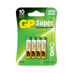 GP Pack de 4 Piles Super Alcalines LR03 AAA 15V