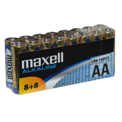 Maxell Lot de 16 piles alcalines LR06 AA 1,5 V