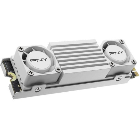 Disque dur solide PNY CS3150 SSD M2 2 To NVMe PCIe Gen5 x4 avec dissipateur thermique - Blanc